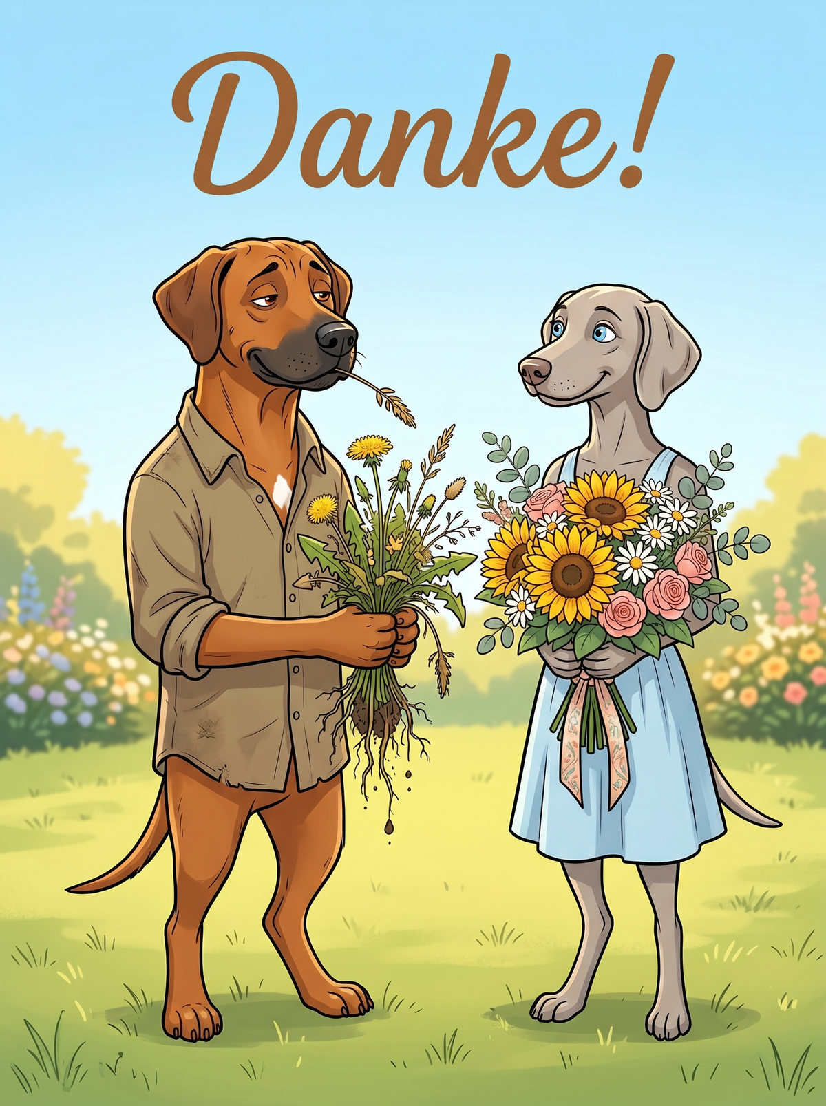 Danke! – Klappkarte mit Hunde-Motiv (humorvoll)
