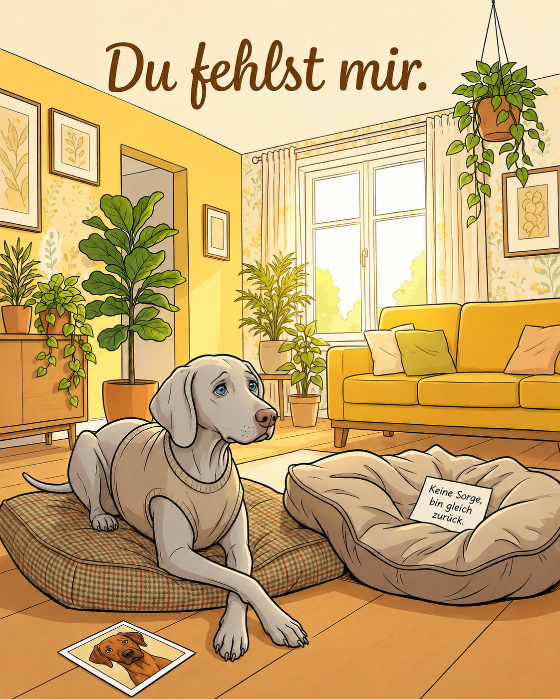 Du fehlst mir. – Klappkarte mit Hunde-Motiv