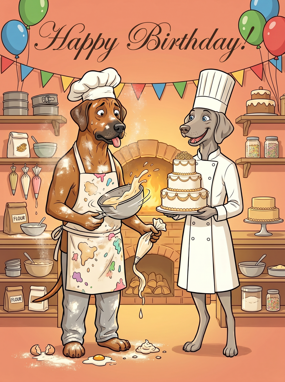 Happy Birthday! – Klappkarte mit Hunde-Motiv
