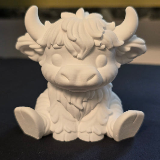 Gipsguss highlandkuh groß