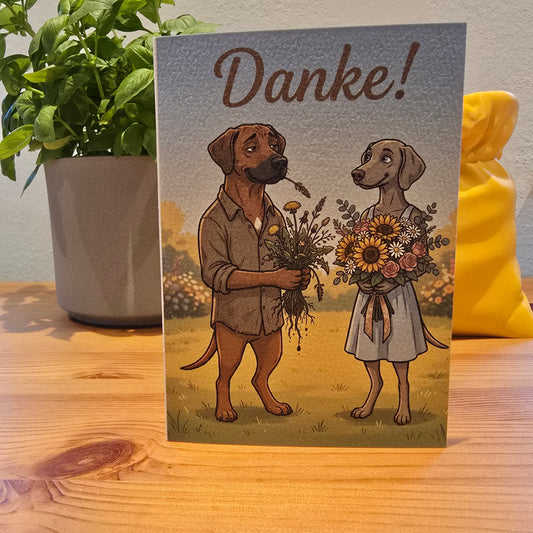 Danke! – Klappkarte mit Hunde-Motiv (humorvoll)