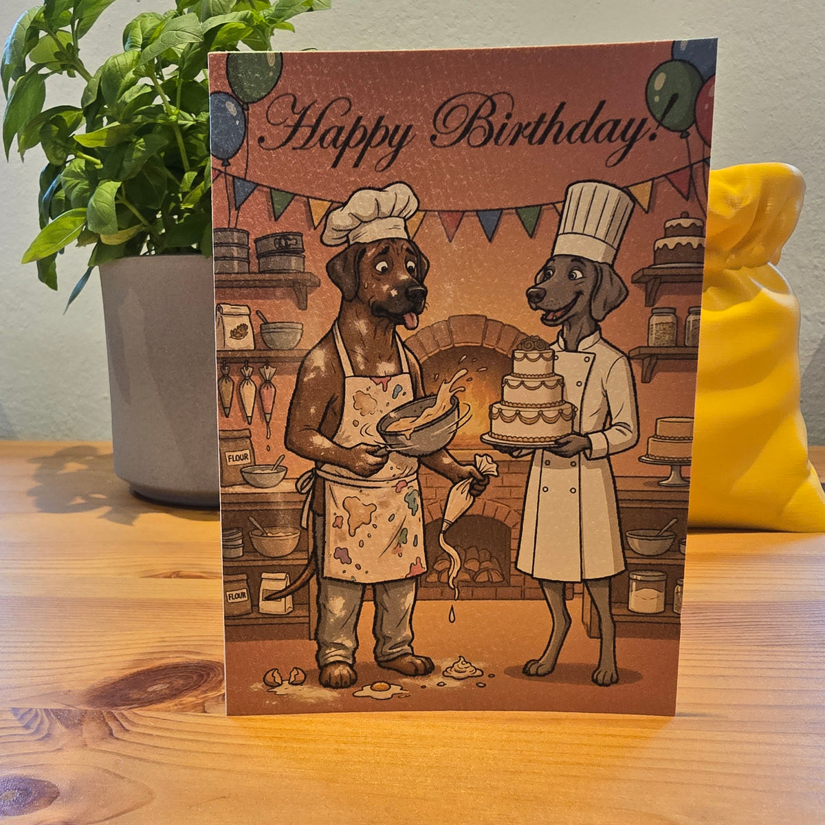 Happy Birthday! – Klappkarte mit Hunde-Motiv