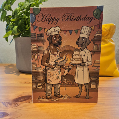 Happy Birthday! – Klappkarte mit Hunde-Motiv