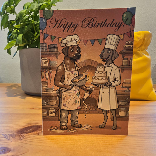 Happy Birthday! – Klappkarte mit Hunde-Motiv