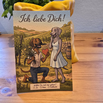 Ich liebe Dich! – Klappkarte 'Willst Du mit mir gehen?' mit Ankreuzfeld