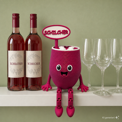 Schilcher – Gelenkfigur, die Charakterfigur für Weinliebhaber, Winzer und Vinotheken