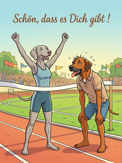 Schön, dass es Dich gibt! – Klappkarte mit Hunde-Motiv