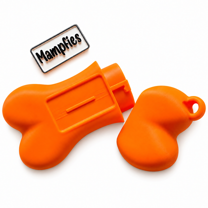 Hundeknochen Snackbox "Mampfies" – Leckerli-Box aus PLA mit Schild